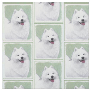 Samoyed Painting - Cute Original Dog Art Stof