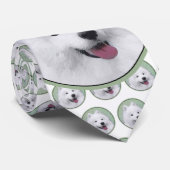 Samoyed Painting - Cute Original Dog Art Stropdas (Opgerold)