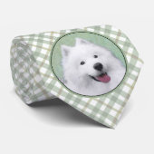 Samoyed Painting - Cute Original Dog Art Stropdas (Opgerold)