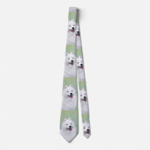 Samoyed Painting - Cute Original Dog Art Stropdas