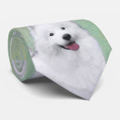 Samoyed Painting - Cute Original Dog Art Stropdas (Opgerold)