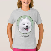 Samoyed Painting - Cute Original Dog Art T-shirt (Voorkant)