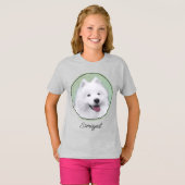 Samoyed Painting - Cute Original Dog Art T-shirt (Voorkant volledig)
