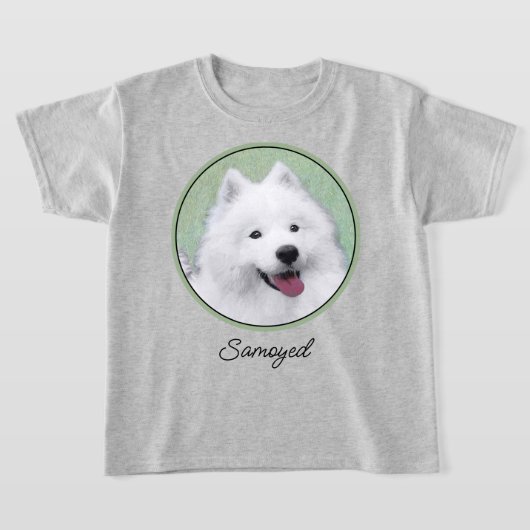Samoyed Painting - Cute Original Dog Art T-shirt (Laagn)