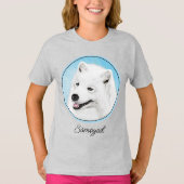 Samoyed Painting - Cute Original Dog Art T-shirt (Voorkant)