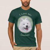 Samoyed Painting - Cute Original Dog Art T-shirt (Voorkant)