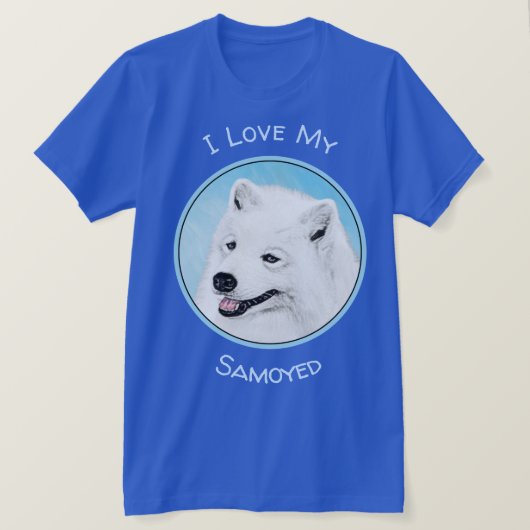 Samoyed Painting - Cute Original Dog Art T-shirt (Design voorkant)