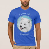 Samoyed Painting - Cute Original Dog Art T-shirt (Voorkant)
