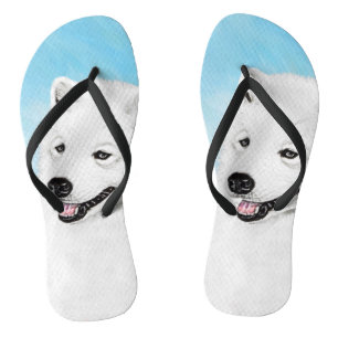 Samoyed Painting - Cute Original Dog Art Teenslippers