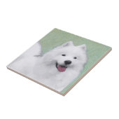 Samoyed Painting - Cute Original Dog Art Tegeltje (Zijkant)