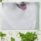 Samoyed Painting - Cute Original Dog Art Theedoek (Gevouwen)