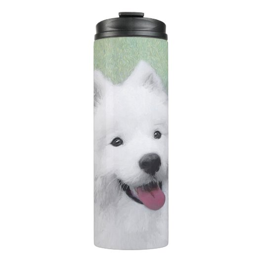 Samoyed Painting - Cute Original Dog Art Thermosbeker (Voorkant)