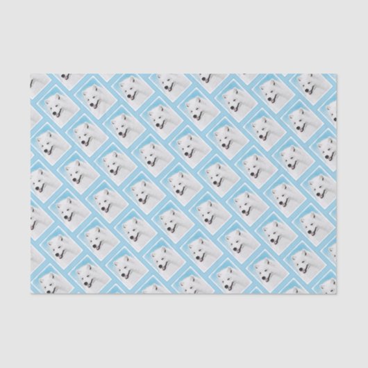 Samoyed Painting - Cute Original Dog Art Tissuepapier (Voorkant)