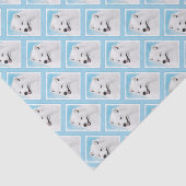 Samoyed Painting - Cute Original Dog Art Tissuepapier (Detail)