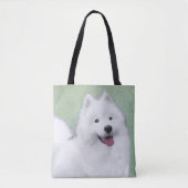 Samoyed Painting - Cute Original Dog Art Tote Bag (Voorkant)