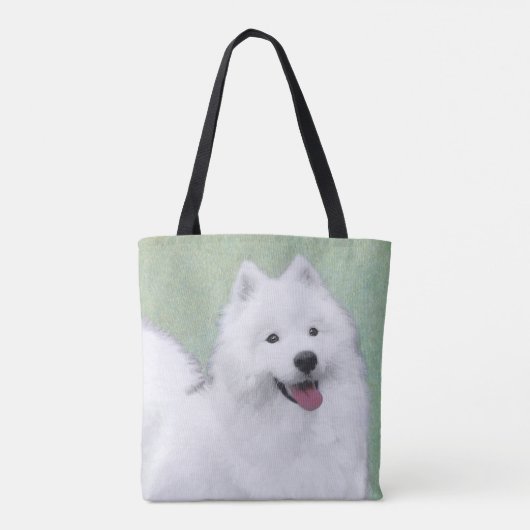 Samoyed Painting - Cute Original Dog Art Tote Bag (Achterkant)