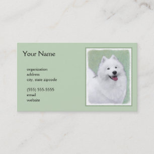 Samoyed Painting - Cute Original Dog Art Visitekaartje