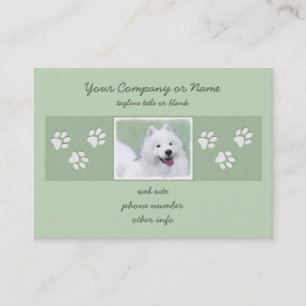 Samoyed Painting - Cute Original Dog Art Visitekaartje