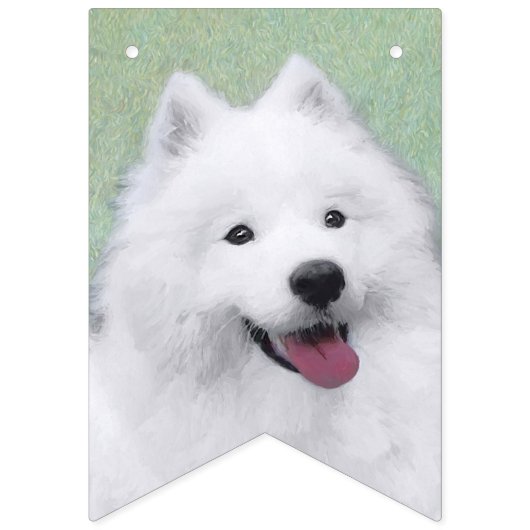 Samoyed Painting - Cute Original Dog Art Vlaggetjes (Eerste vlag)