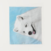 Samoyed Painting - Cute Original Dog Art Wandkleed (Voorkant)