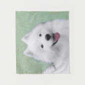 Samoyed Painting - Cute Original Dog Art Wandkleed (Voorkant)