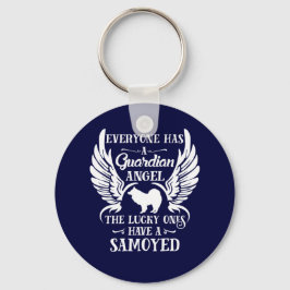 Samoyed pet dog guardian angel sleutelhanger