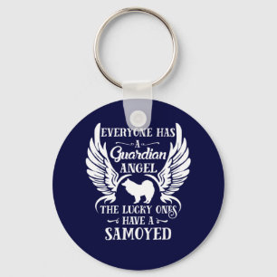 Samoyed pet dog guardian angel sleutelhanger