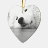 Samoyed Photo Dog White Keramisch Ornament (Links)