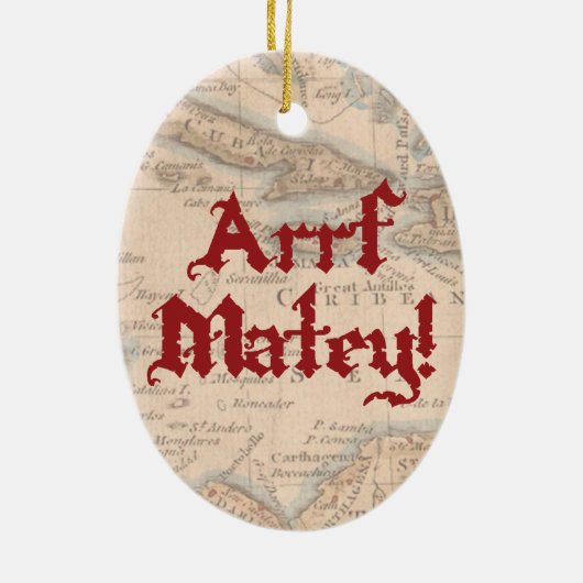 Samoyed Pirate Keramisch Ornament (Achterkant)