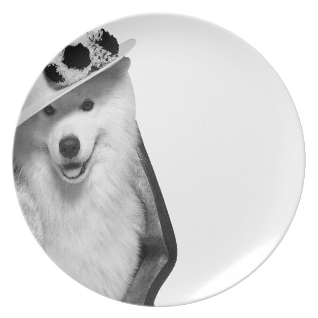 Samoyed Plate Melamine+bord (Voorkant)