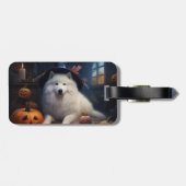 Samoyed pompoenen Halloween eng Bagagelabel (Achterkant horizontaal)