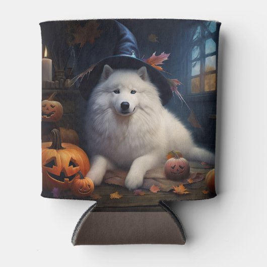 Samoyed pompoenen Halloween eng Blikjeskoeler (Voorkant)