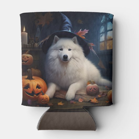 Samoyed pompoenen Halloween eng Blikjeskoeler (Achterkant)