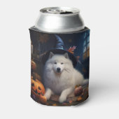 Samoyed pompoenen Halloween eng Blikjeskoeler (Blikje Achterkant)