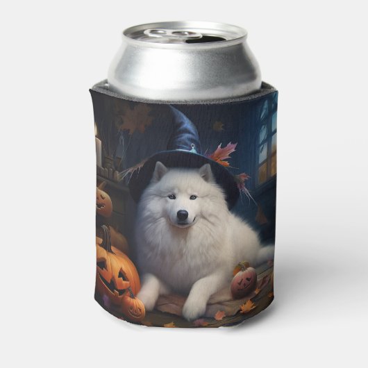 Samoyed pompoenen Halloween eng Blikjeskoeler (Blikje Achterkant)