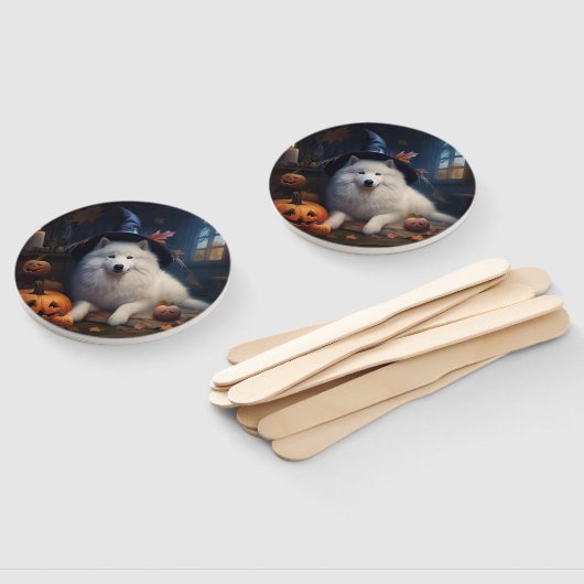 Samoyed pompoenen Halloween eng Handwaaier (Niet-gemonteerd)