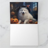 Samoyed pompoenen Halloween eng Kaart (Binnen)