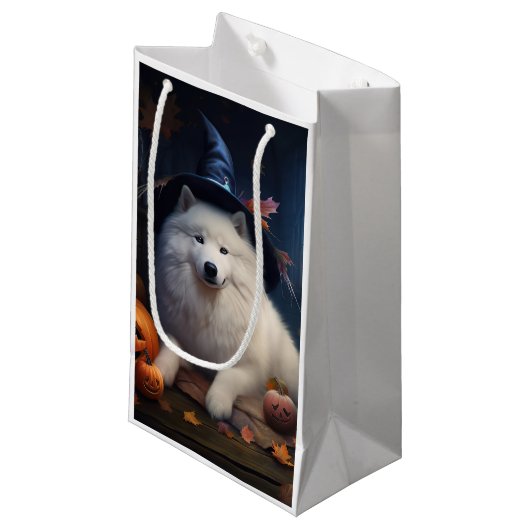 Samoyed pompoenen Halloween eng Klein Cadeauzakje (Voorkant Gekanteld)