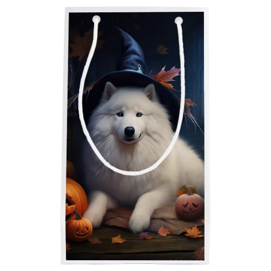 Samoyed pompoenen Halloween eng Klein Cadeauzakje (Voorkant)