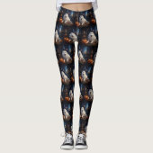 Samoyed pompoenen Halloween eng Leggings (Voorkant)