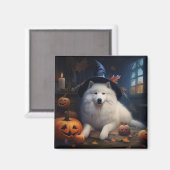 Samoyed pompoenen Halloween eng Magneet (Voorkant / Achterkant)