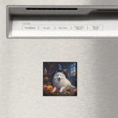 Samoyed pompoenen Halloween eng Magneet (Insitu (Vaatwasser))