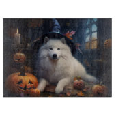 Samoyed pompoenen Halloween eng Snijplank (Voorkant)