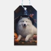 Samoyed Pompoenen Halloween Griezelen Cadeaulabel (Achterkant)