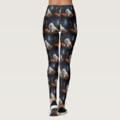 Samoyed Pompoenen Halloween Griezelen Leggings (Achterkant)