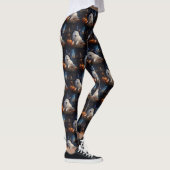 Samoyed Pompoenen Halloween Griezelen Leggings (Rechts)