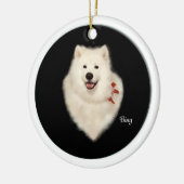 Samoyed Portrait Frt & Kerstmis Bck Ornament (Links)