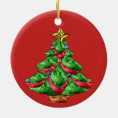 Samoyed Portrait Frt & Kerstmis Bck Ornament (Achterkant)