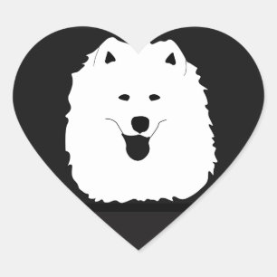 Samoyed Portrait, Glossy Stickers Blad van 20!