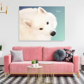 Samoyed Portret 24." x 16."x 1.5"Verpakt Canvas (Insitu (Woonkamer))